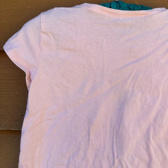 Childrens Place Girls Pink Graphic Tee Size XL 14 With Tropical Palm & Friends D - Picture 9 of 12